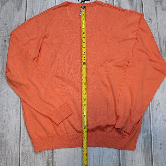 NEW Ping Golf Mens Clubhouse V-neck Sweater - Orange XL - Picture 7 of 7